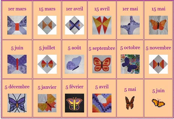 18 different butterfly blocks