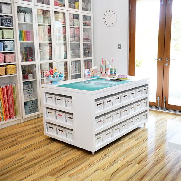 Sewing Storage Tower - Sewing Room Organization