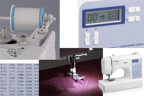 LCD, thread and stitch panel of the CS5055PRW