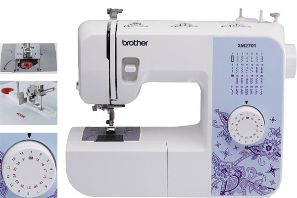 Brother Sewing Xm2701 27 Stitches Full-Featured Sewing Machine Clear