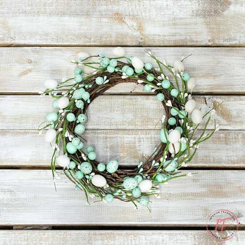 DIY dollar store easter wreath