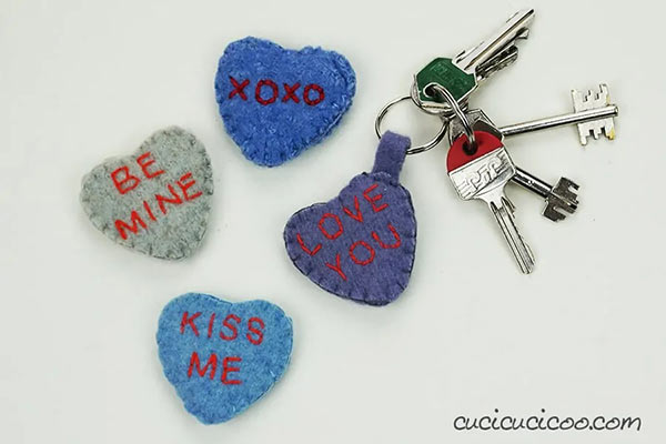 valentine's heart keychain