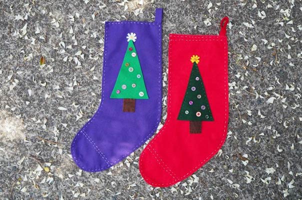 felt christmas stockings with appliques