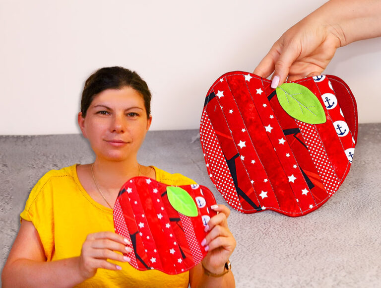 DIY Apple Coaster // How to Sew an Apple Coaster
