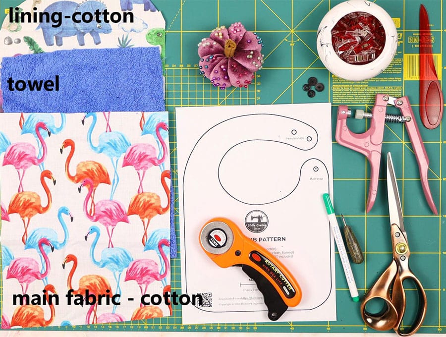 baby bib pattern supplies