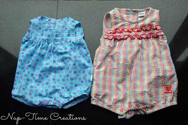 Baby romper with front ruffles