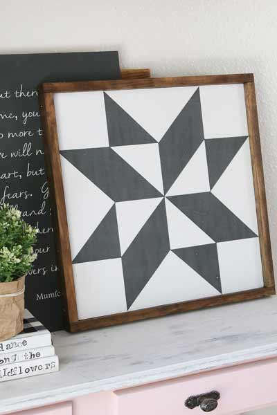 Monochrome barn quilt