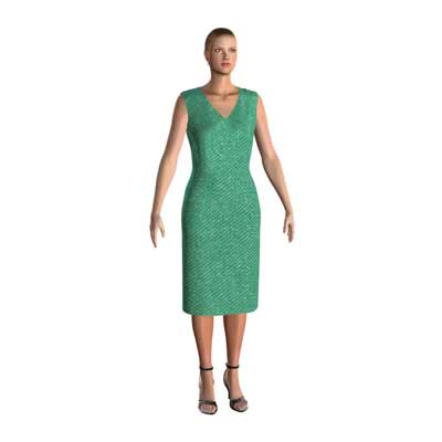 V-neck sheath dress sewing pattern