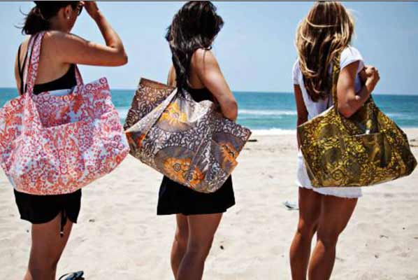 Oilcloth beach bag