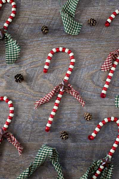 Beaded Candy Cane Ornament