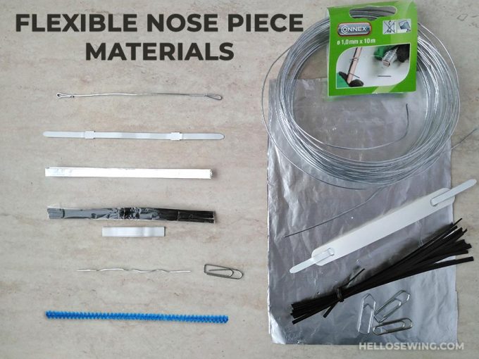 Flexible Nose Wire Piece Materials for a DIY Face Mask