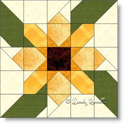 Black eyed Susan quilt block