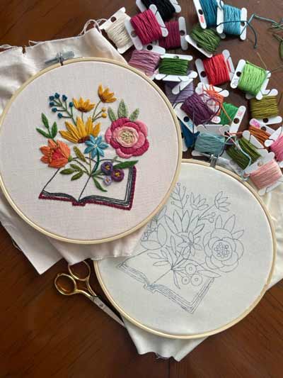 Hand Embroidery Patterns Book Bundle of 4