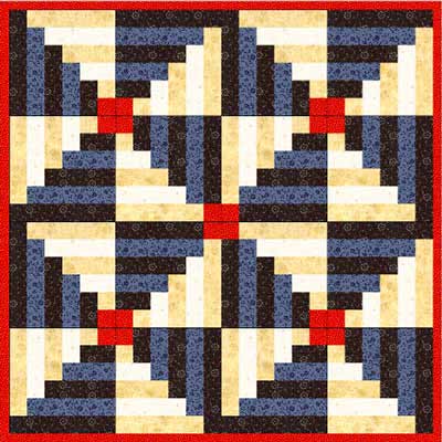 True Blue log cabin quilt