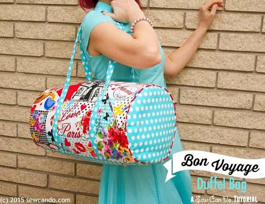 Bon voyage duffel with piping