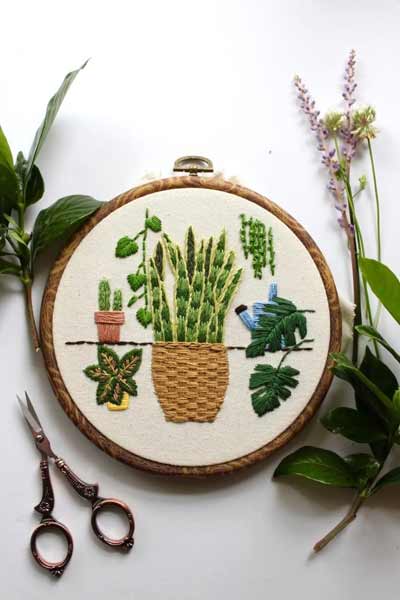 Botanical embroidery designs