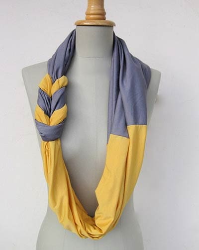 diy braided scarf made out of old tshirts