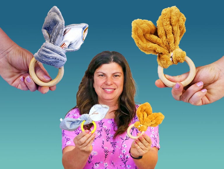 DIY Bunny Teether Ring Toy // Bunny Ear Teething Ring Sewing Pattern + VIDEO