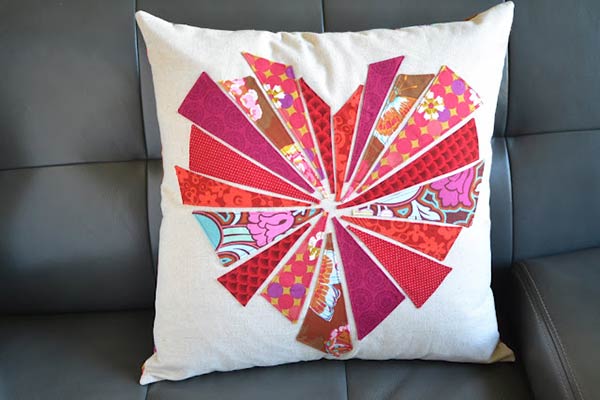 bursting heart pillow for valentine's