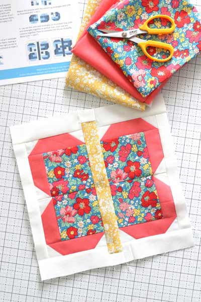 red Butterfly quilt block