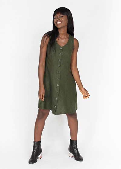 Sleeveless collared shirt store dress