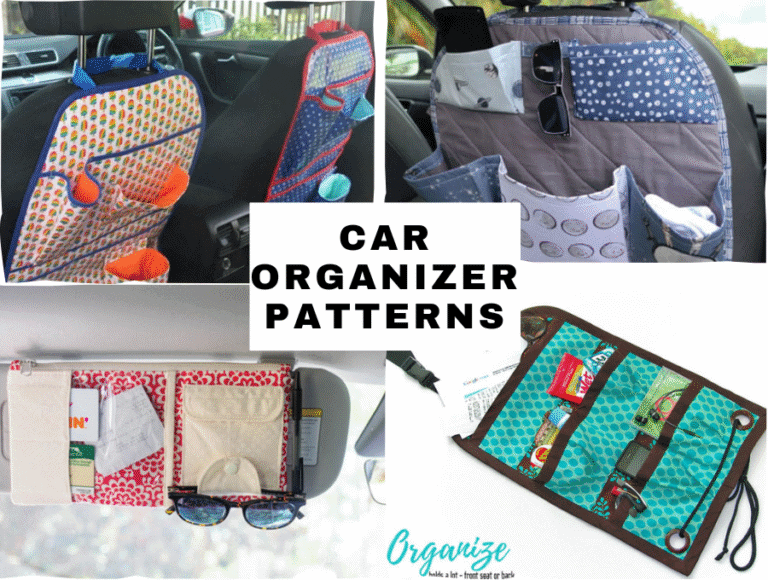 20+ Clever Car Organizer Sewing Patterns // Free Patterns for a Clutter-free Drive