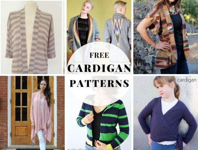 cardigan sewing patterns for women, men and kids