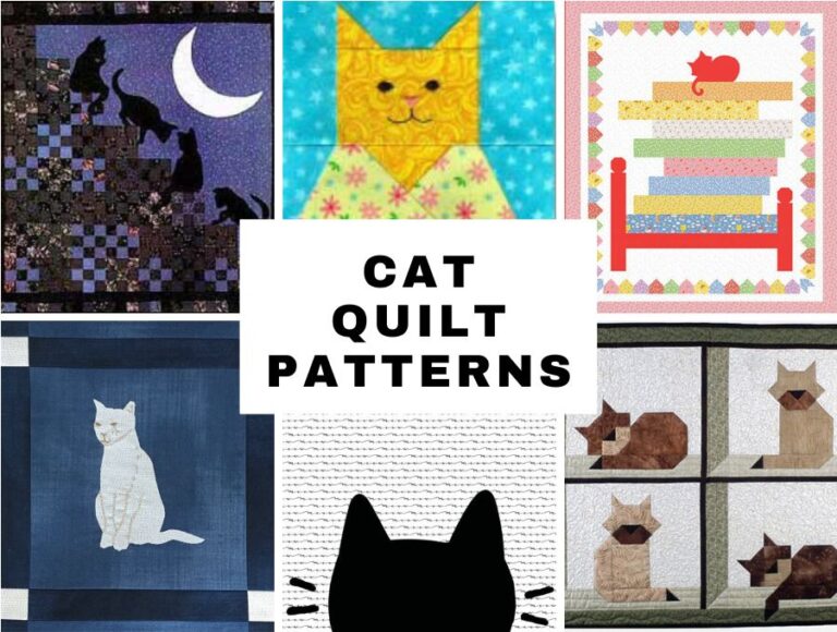 20+ Free Cat Quilt Patterns and Cat Quilt Blocks [Modern+Lovely]