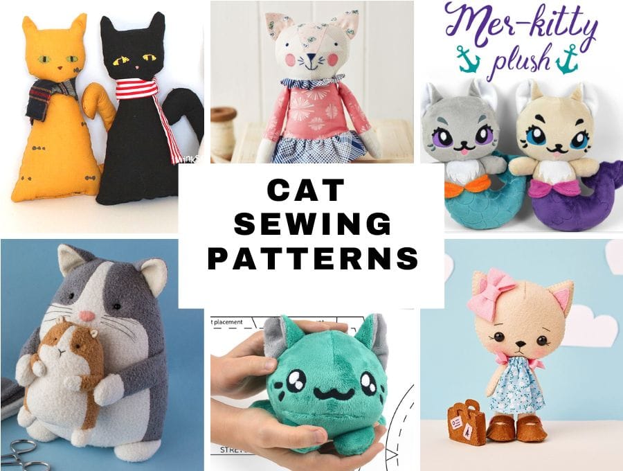 Cute Cat Plush Sewing Pattern, Adorable Stuffed Animal Easy - Inspire Uplift