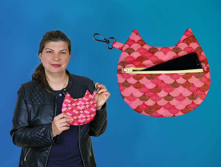 DIY Cat zipper pouch