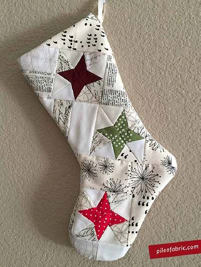Celestial quilted stocking