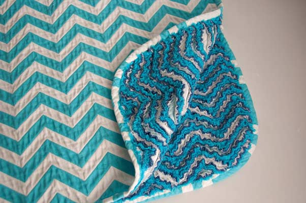 chevron chenille rag quilt