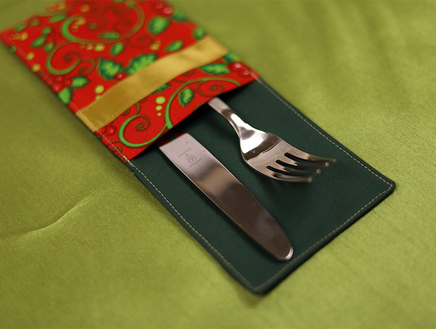 Christmas cutlery pocket diy