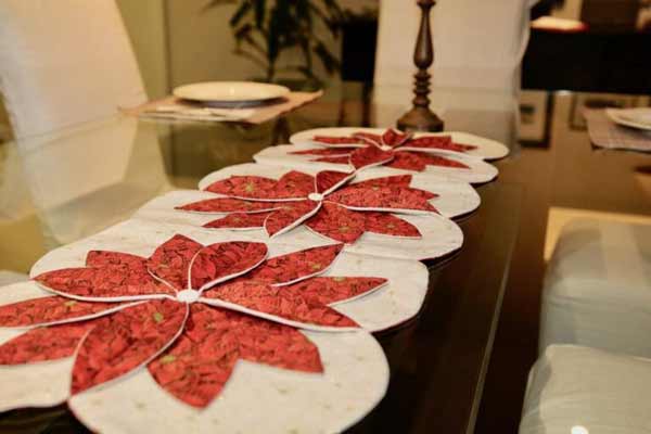 Poinsettia Christmas Table runner