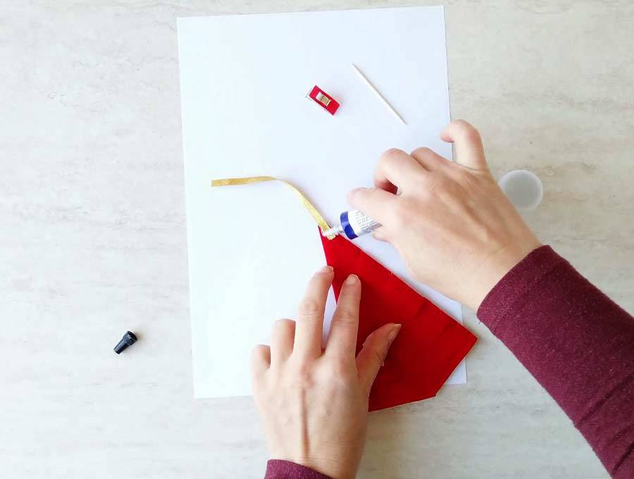 adding the hanging loop of the christmas tree ornament