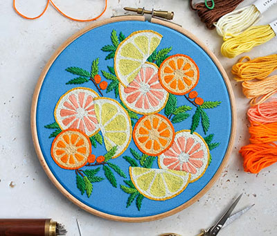 Summer Citrus Embroidery