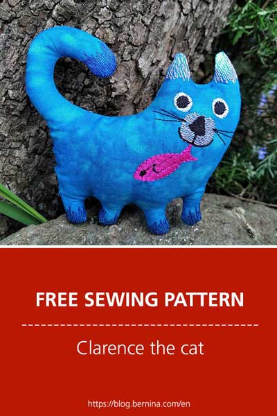 Printable simple cat plush pattern