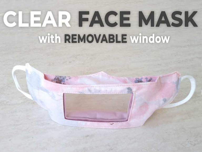 3D Clear Face Mask with REMOVABLE Window for the Deaf / Hard of Hearing