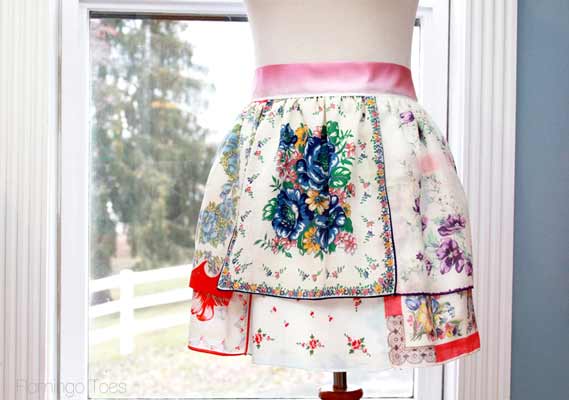 Colorful vintage handkerchief apron