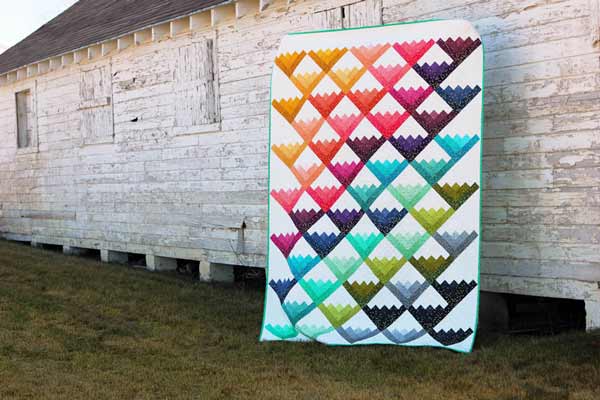 Confetti log cabin quilt