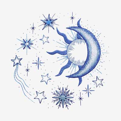 Constellation embroidery pattern