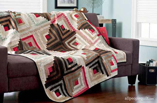 Contrasting cabins log cabin quilt