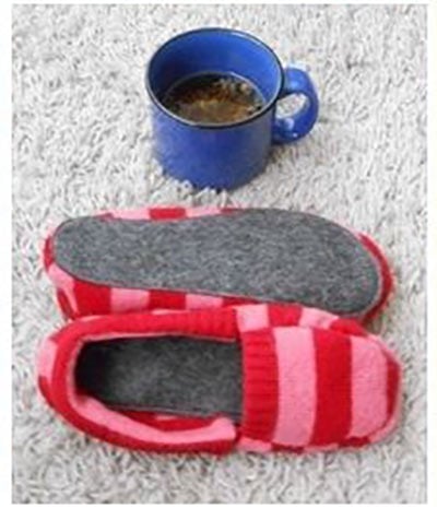 upcycled sweater slippers