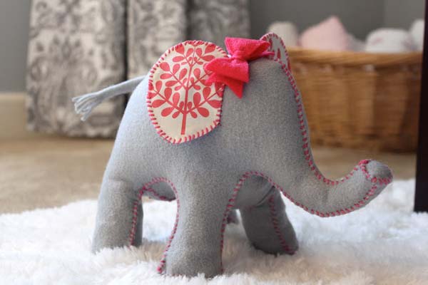 free felt elephant stuffie pattern