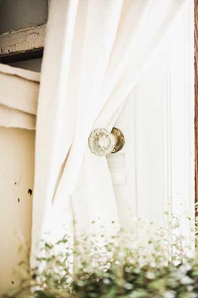 DIY door knob curtain tie back