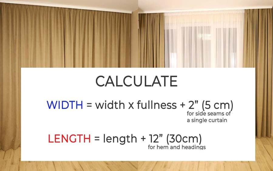 curtain making calculation for a single curtain panel