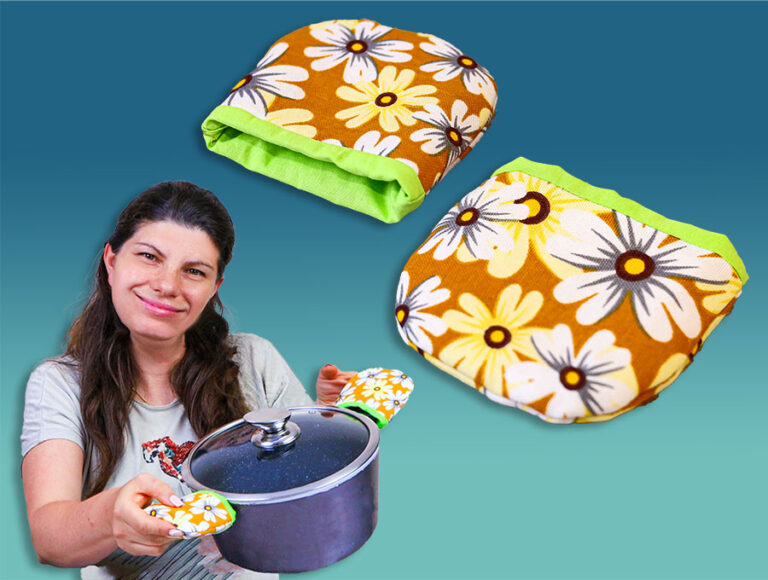 DIY Curved Pan Handle Holders // Curved Pot Holders Sewing Pattern