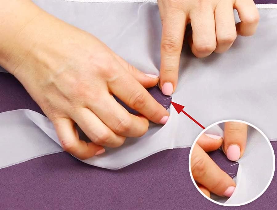 cutting method 1 - pulling thread