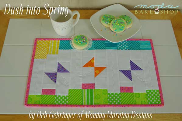 spring placemat with quilted butterflies