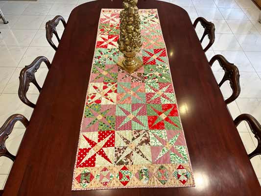 Diamond stars Christmas table runner